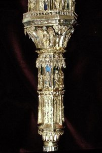 Hovedstaden til crozieren til William av Wykeham (ca. 1320-1404) (forgylt sølv) (detalj) (se 205100-32) av English School